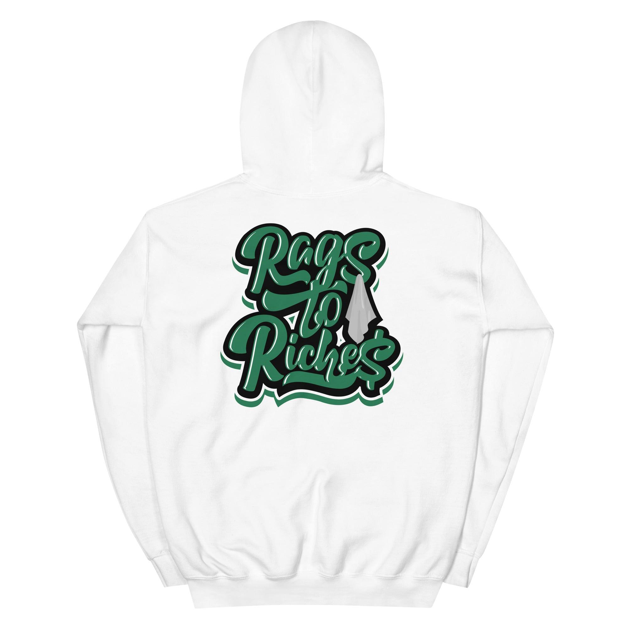 White Rags To Riches Hoodie AJ 13 LUCKY GREEN photo
