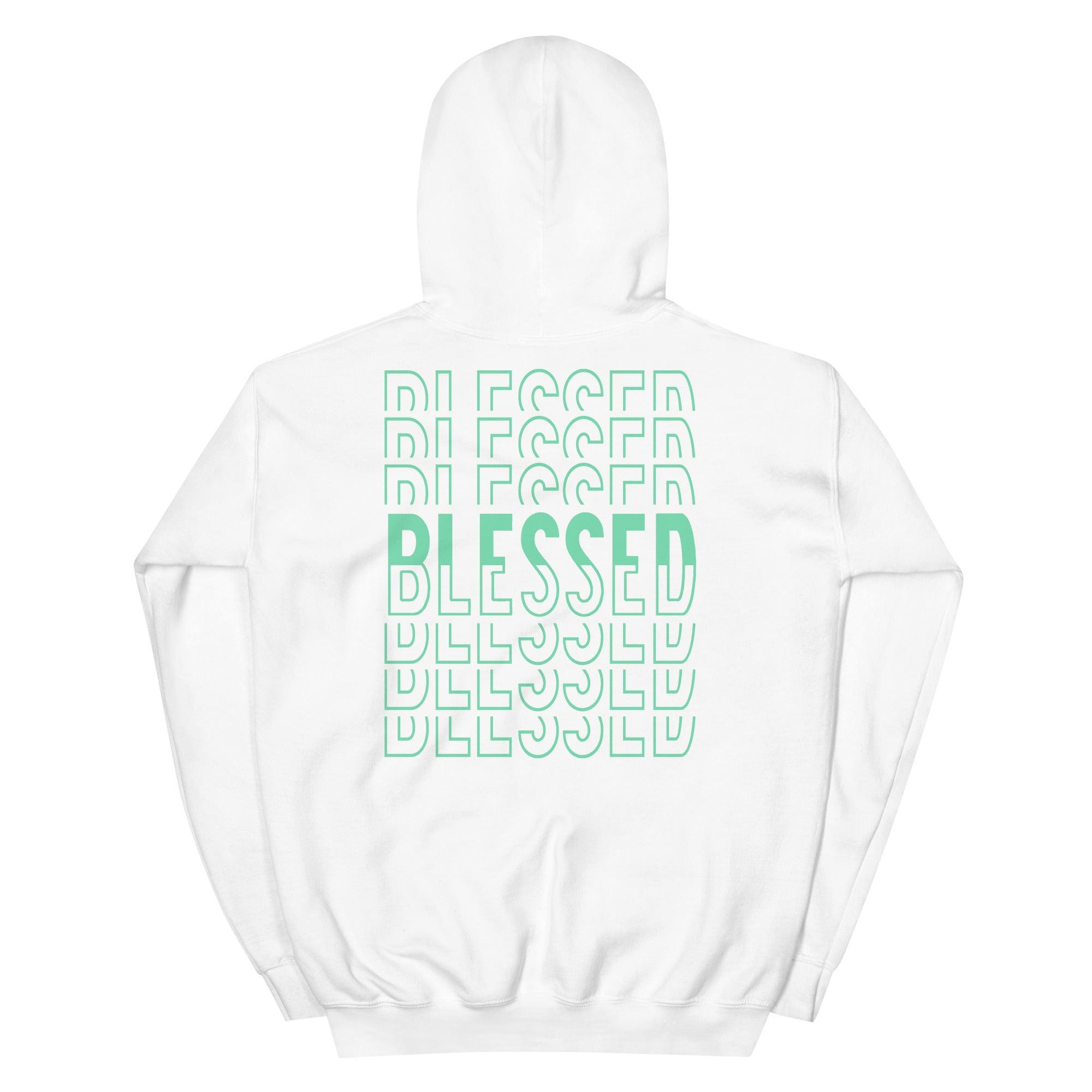 White Blessed Hoodie Nike Dunks Low Green Glow photo
