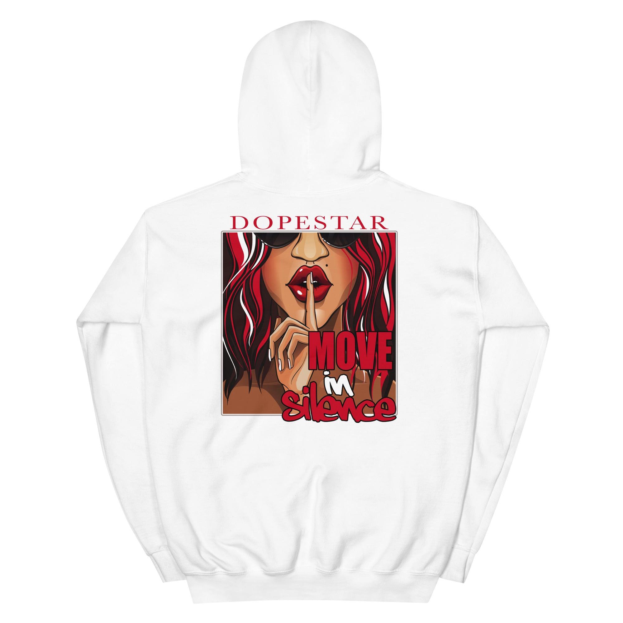 White Move In Silence Hoodie AJ Retro 4 Fire Red photo