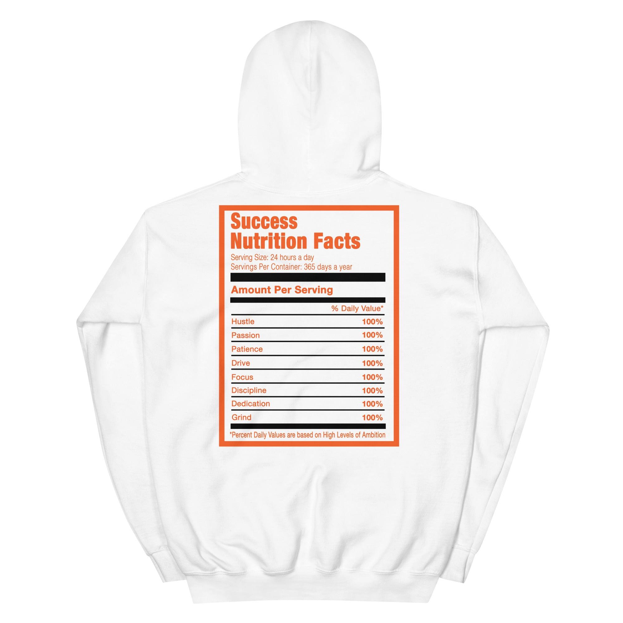 White Success Nutrition Hoodie AJ 1 Retro High Electro Orange photo