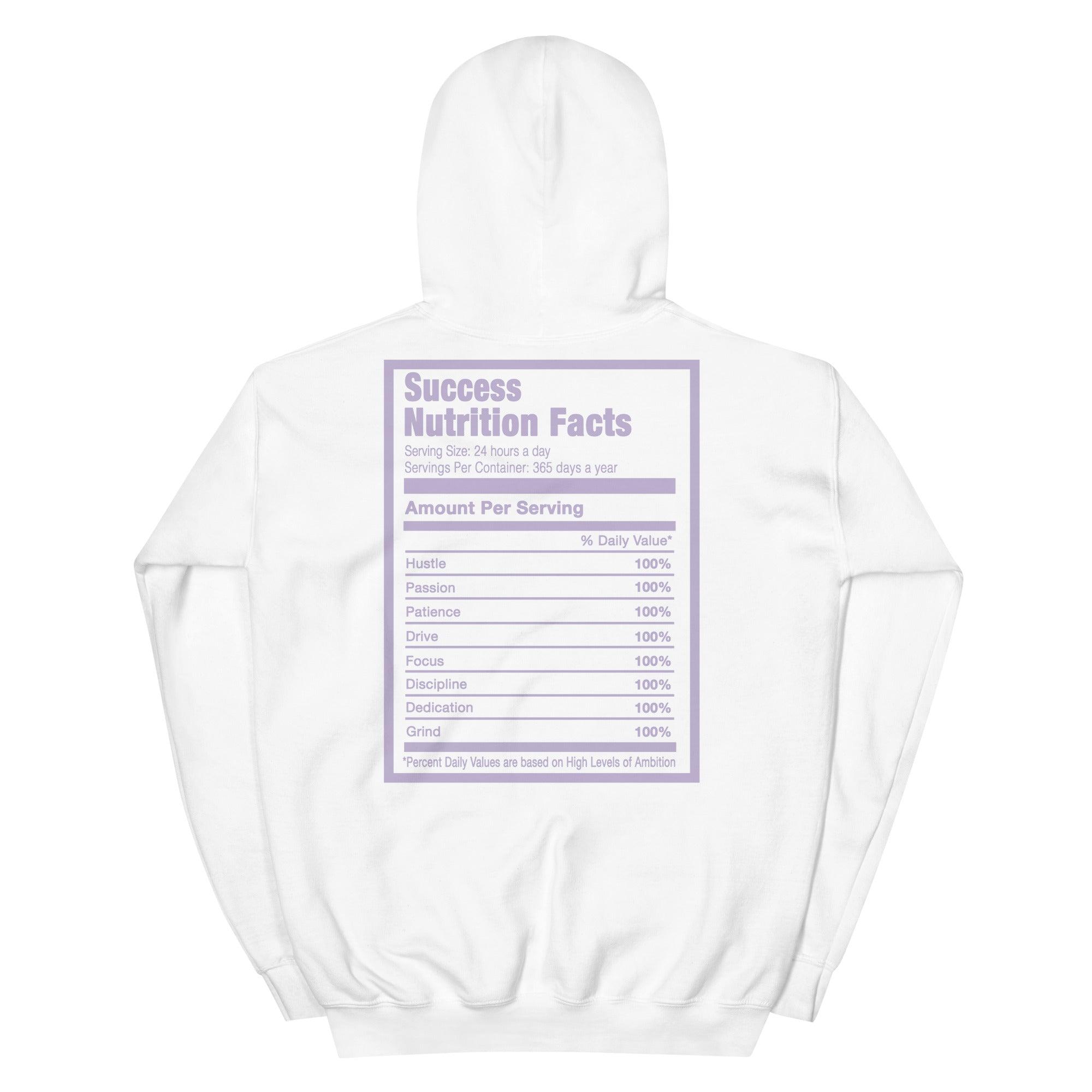 White Success Nutrition Facts Hoodie AJ 11 Retro Low Pure Violet photo