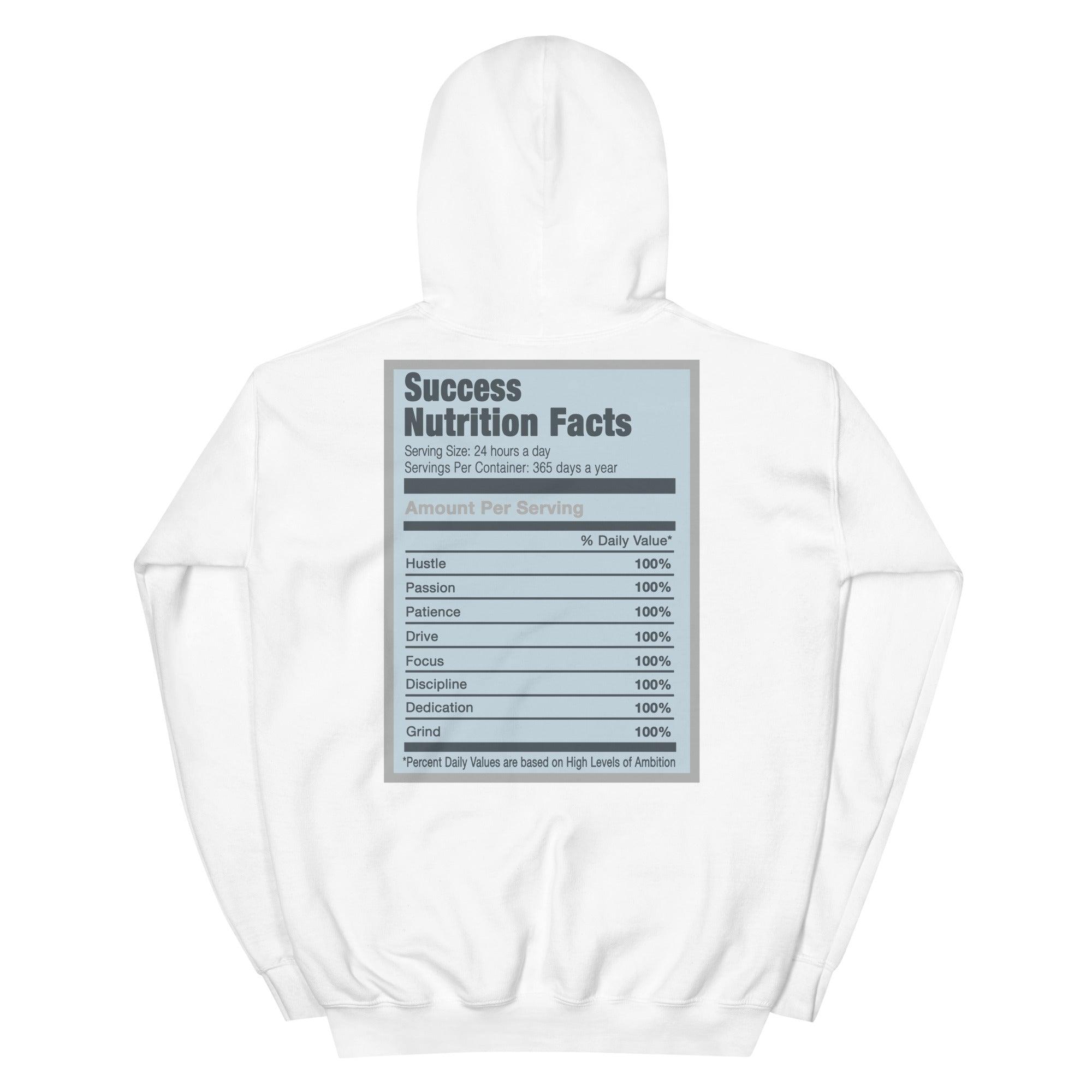 white Success Nutrition Facts Hoodie AJ 5 Blue Bird photo