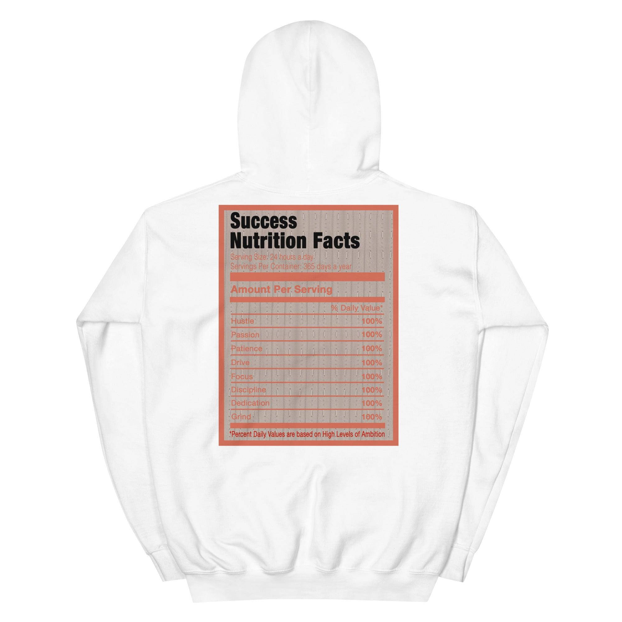 White Success Nutrition Facts Hoodie AJ 14 Low Terracotta photo