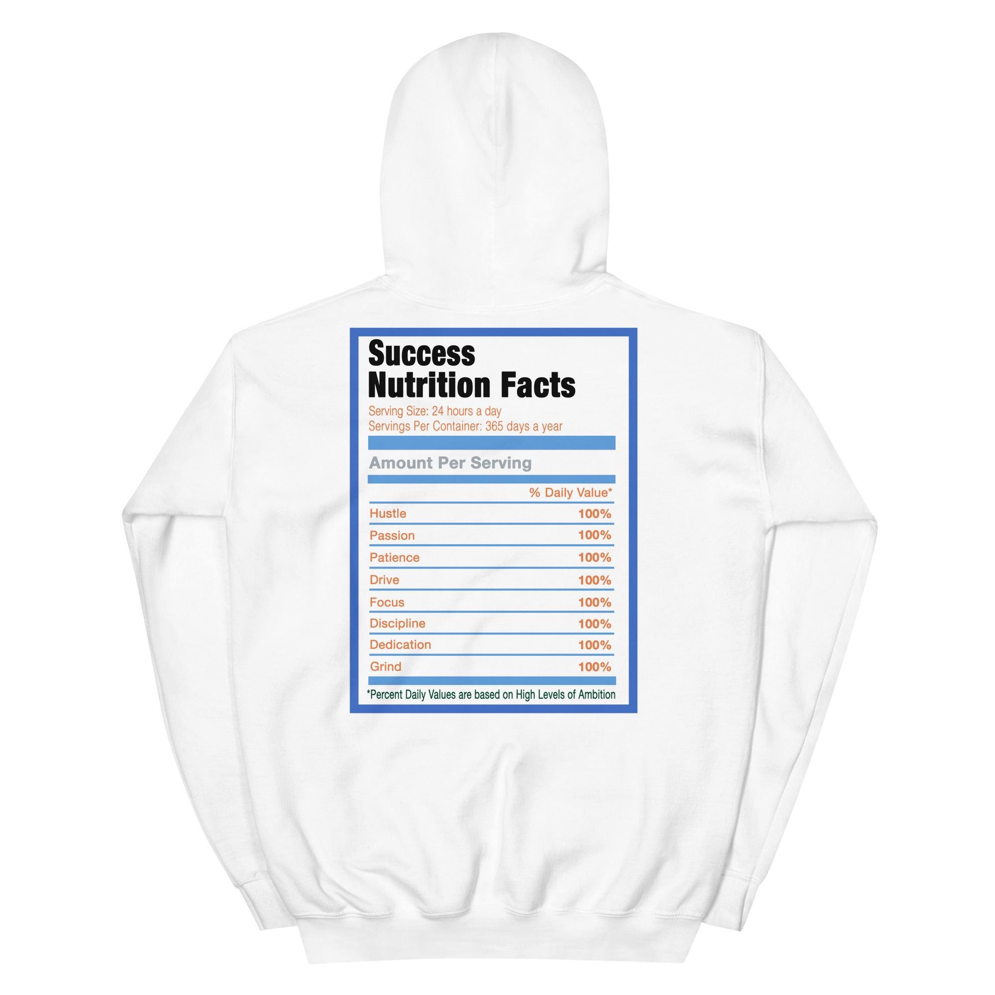 White Success Nutrition Facts Hoodie Yeezy Boost 700 Bright Blue photo