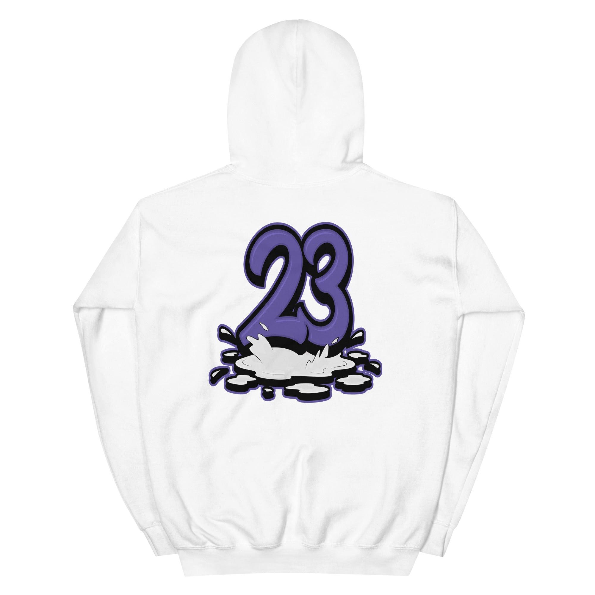 White 23 Melting Hoodie AJ 1 Mid White Black Purple photo