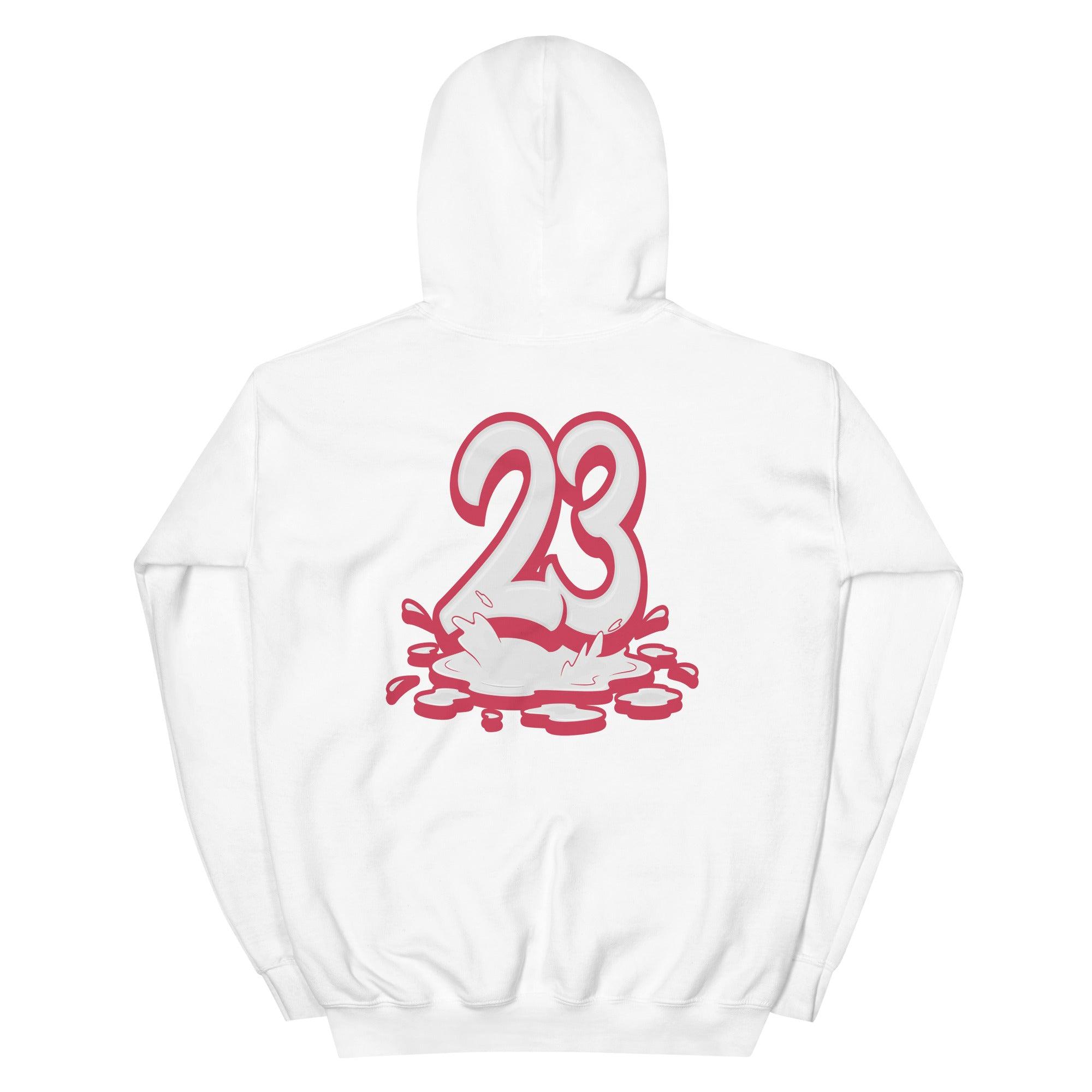 Number 23 Melting Hoodie Nike Dunk High Championship White Red photo