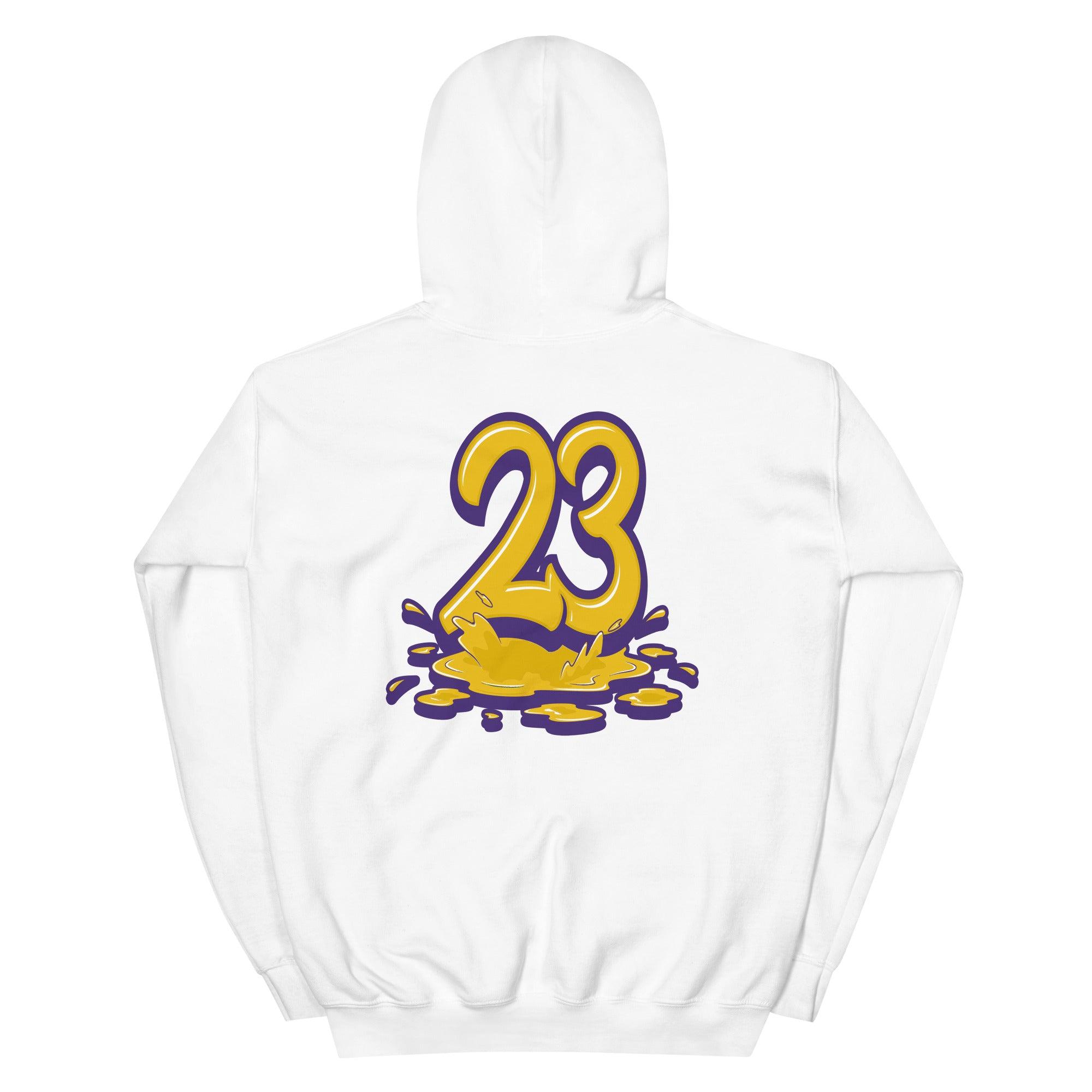 White 23 Melting Hoodie Nike Dunk High Lakers photo