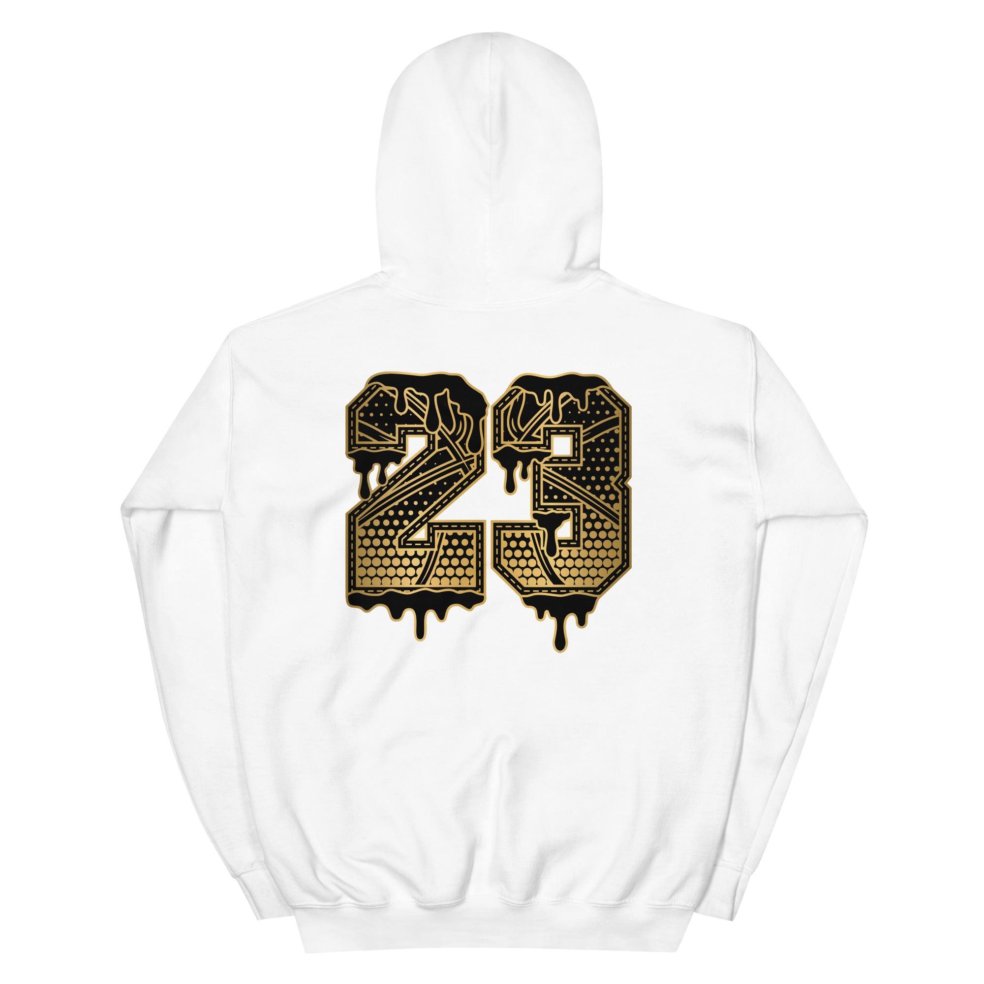 White 23 Ball Hoodie AJ 1 Retro High OG Black Metallic Gold photo