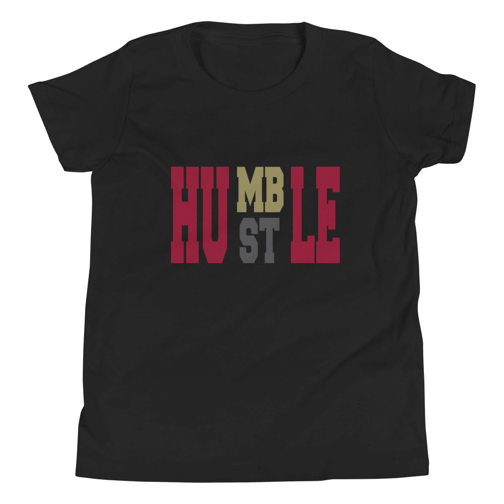 youth Humble Hustle Shirt AJ 13s Retro White Gym Red Flint Grey photo