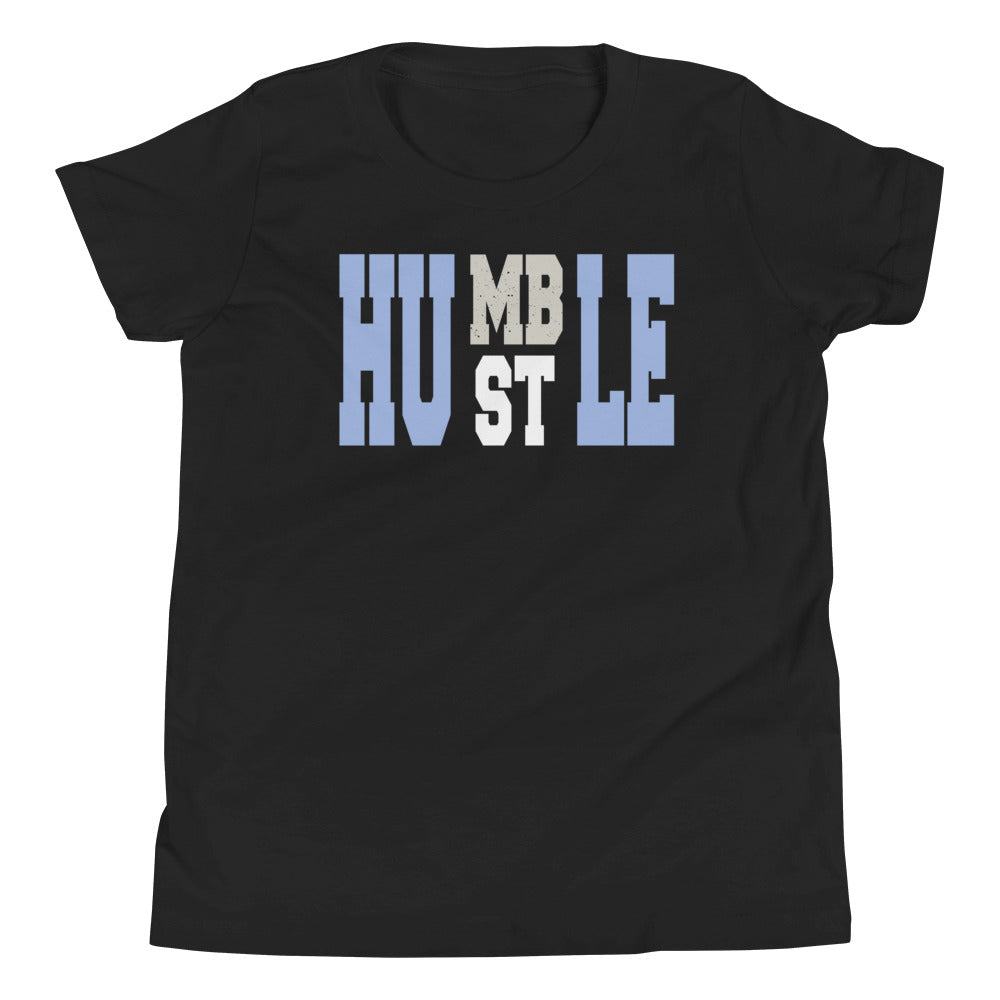 youth Humble Hustle Shirt AJ 4 Retro University Blue photo