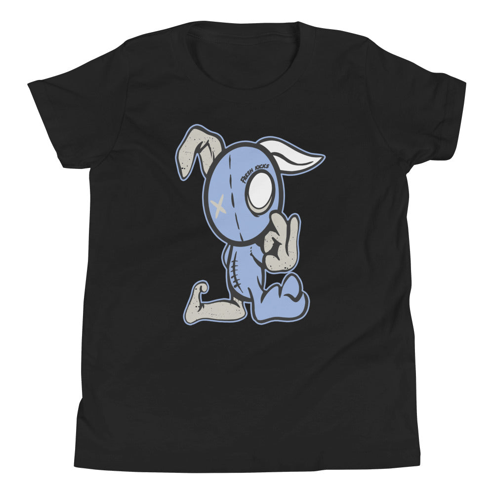 youth black Rugged Rabbit Shirt AJ 4s Retro University Blue photo