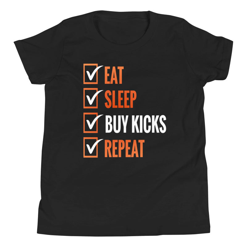 youth Eat Sleep Kicks Shirt AJ 1s Mid Metallic Orange photo