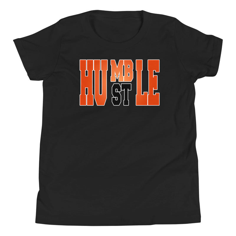 youth Humble Hustle Shirt AJ 1s Metallic Orange photo