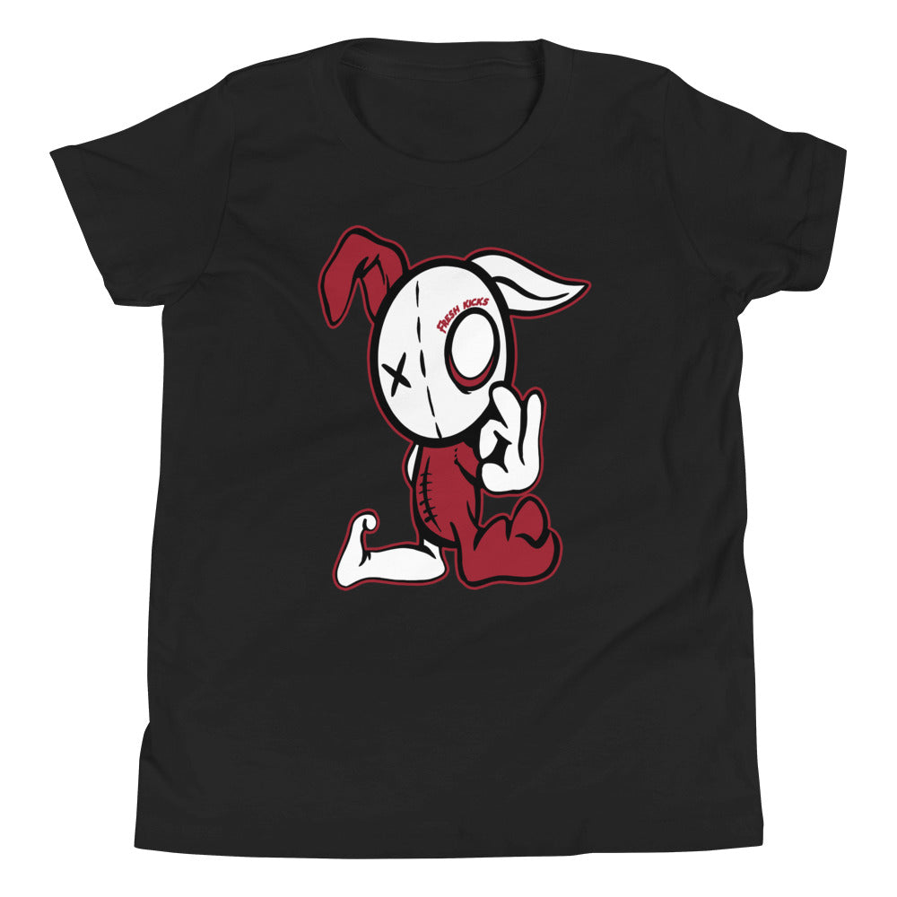 Kids Rugged Rabbit Shirt AJ 1s Mid Gym Red Black photo