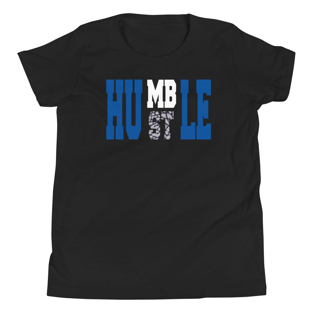 youth Humble Hustle Shirt AJ 3 Retro Racer Blue photo