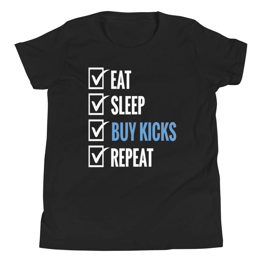 kids Eat Sleep Kicks Shirt Nike Dunk Low UNC photo