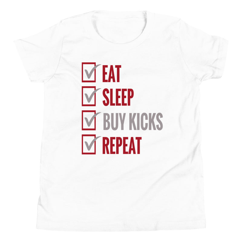 white Eat Sleep Kicks Shirt Nike Dunk Low Retro Medium Grey Varsity Red UNLV photo