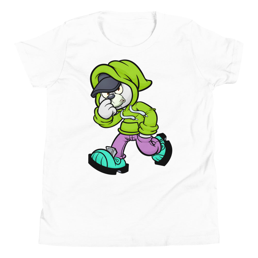 kids matchkicks® Hoodie Bear Shirt AJ 1 Mid White Black Volt Green Pastel photo