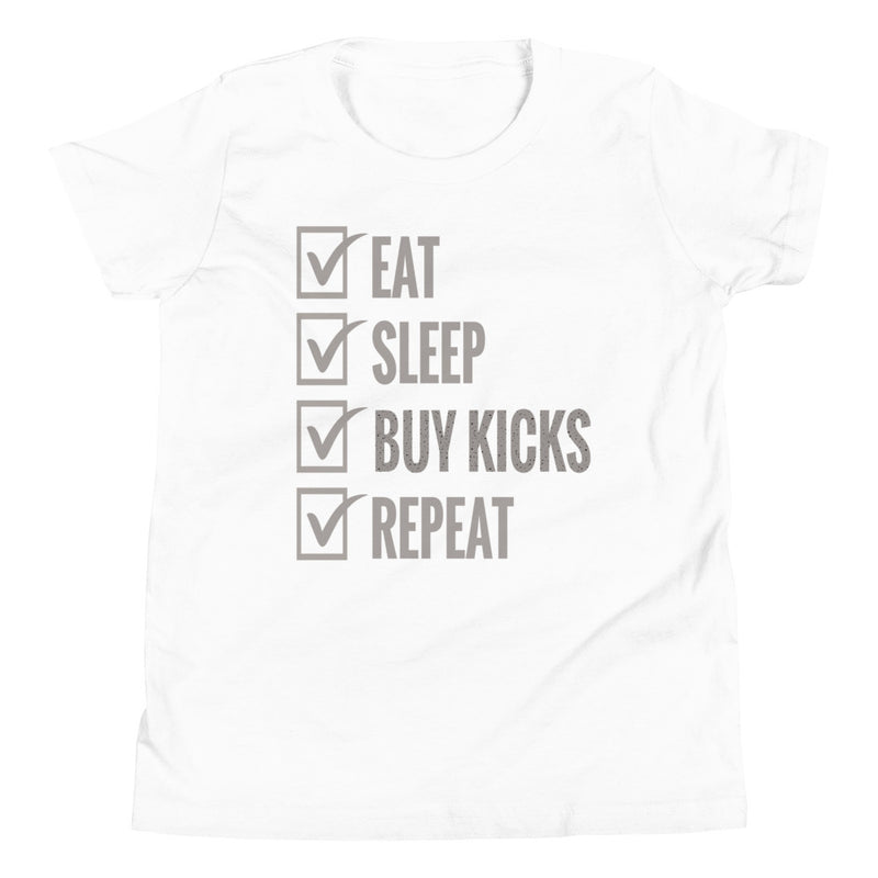 kids Eat Sleep Kicks Shirt AJ 4 Retro White Oreo photo