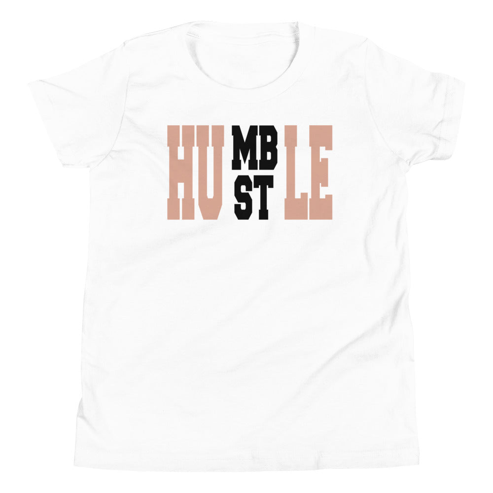 youth white Humble Hustle Shirt AJ 1 Mid Arctic Orange Black Toe photo