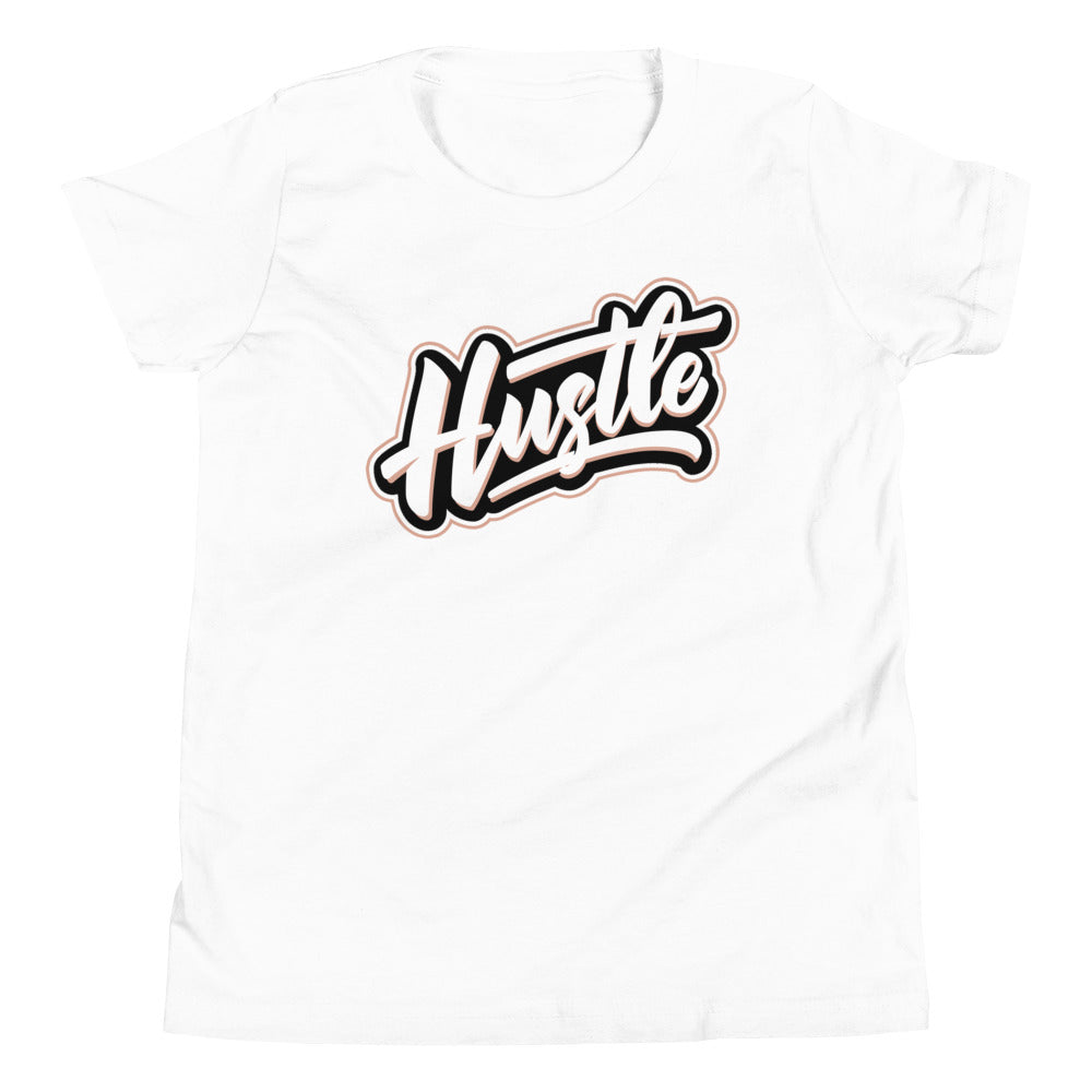 kids white Hustle Shirt AJ 1 Mid Arctic Orange Black Toe photo