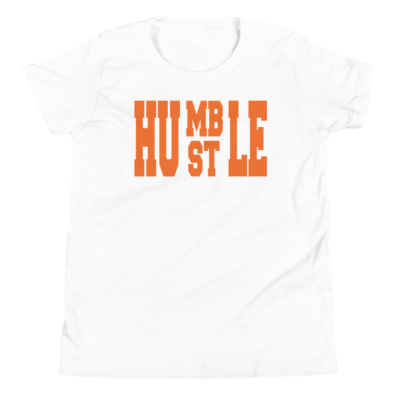 kids white Humble Hustle Shirt Nike Dunks High SP Syracuse photo