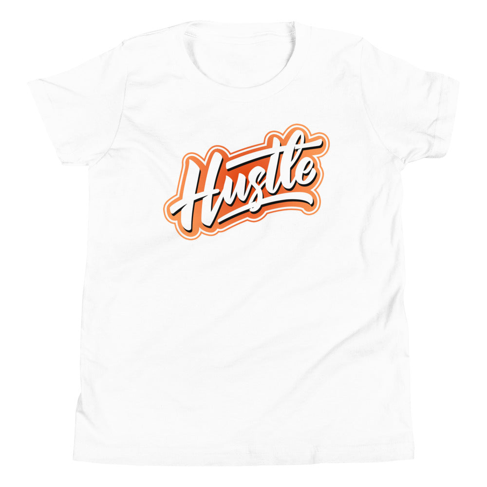 youth white Hustle Shirt AJ 1 Mid Metallic Orange photo