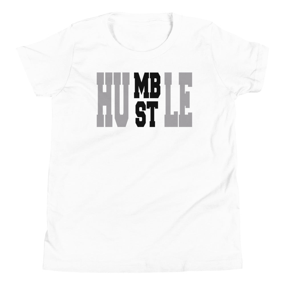 kids white Humble Hustle Shirt AJ 1 Low Black White Grey 2021 photo