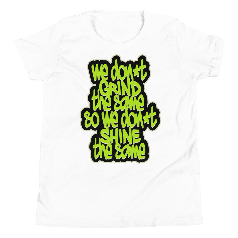 youth white We Grind Shirt AJ 6s Retro Electric Green photo
